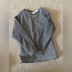 Minnow 2t Checkered rashguard Top for Kids - Black & White